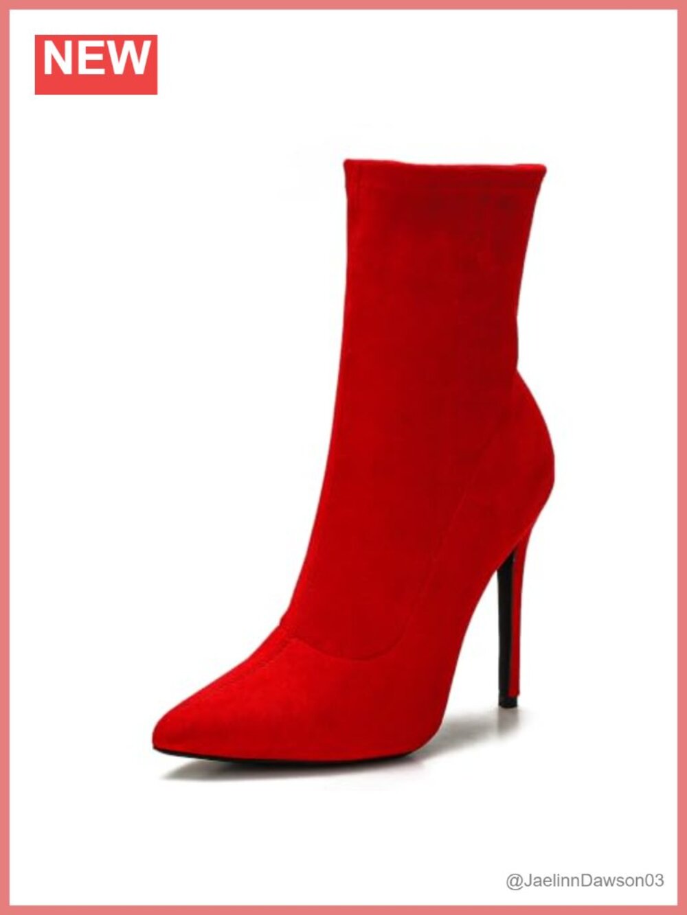 Camsoo Women's Stiletto Heels Ankle Boots Faux Suede Pointed Toe Zip